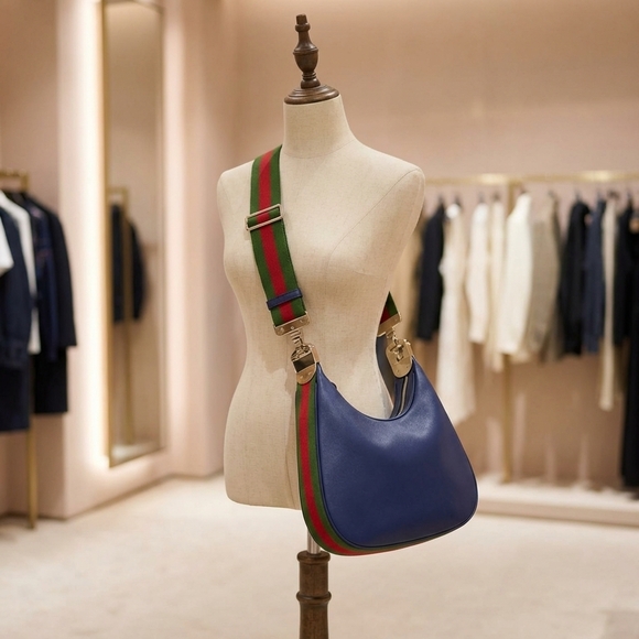 GUCCI Handbags - NEW GUCCI attaché small shoulder bag in navy